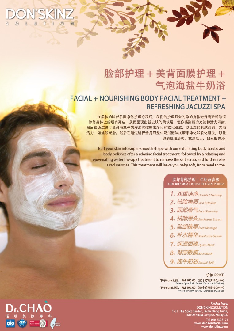 FACIAL + NOURISHING BODY FACIAL TREATMENT + REFRESHING JACUZZI SPA