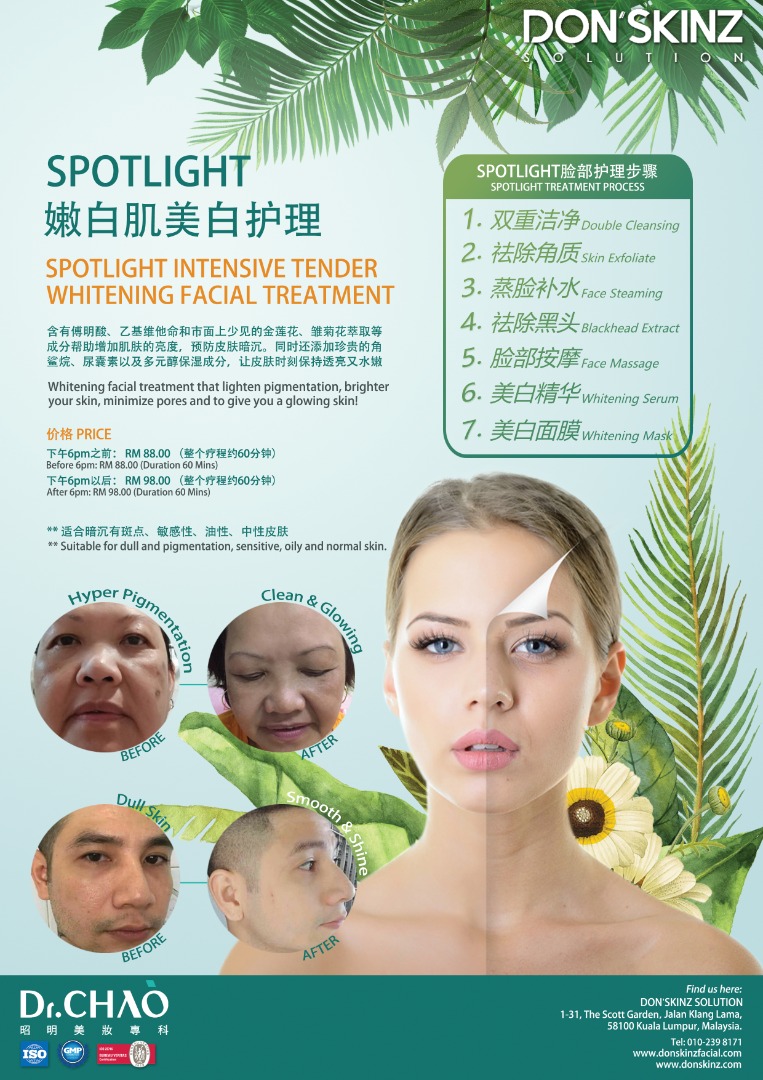 SPOTLIGHT INTENSIVE TENDER WHITENING FACIAL TREATMENT